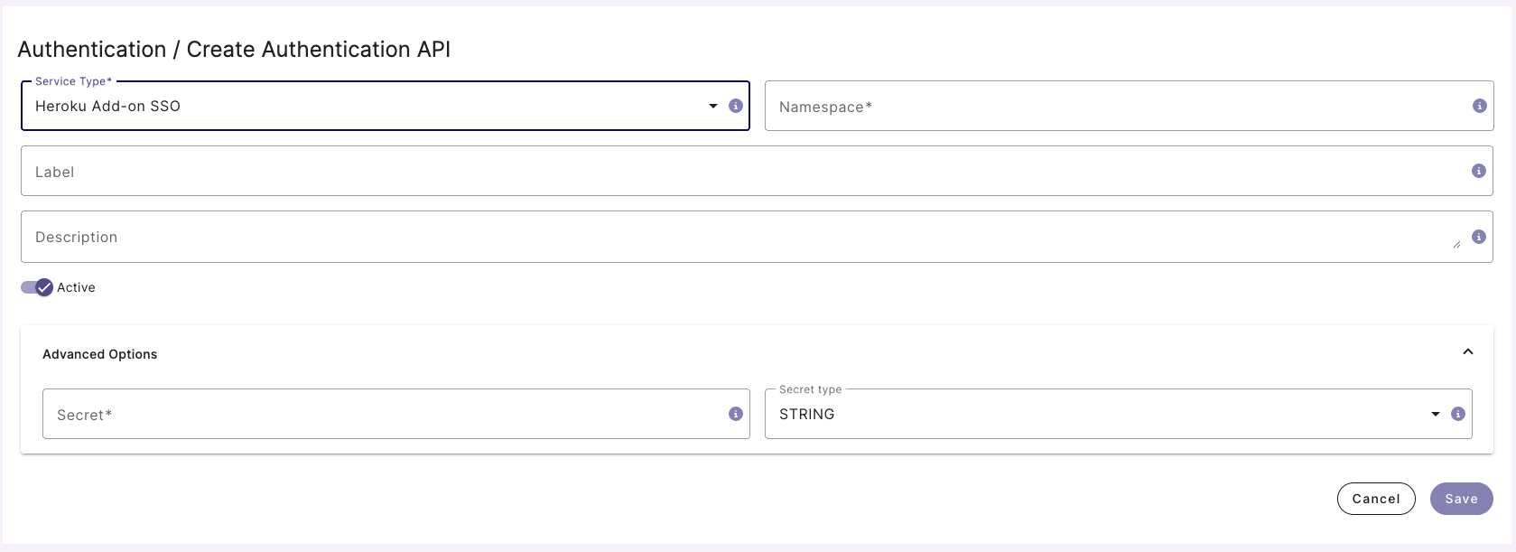 Heroku setup screen