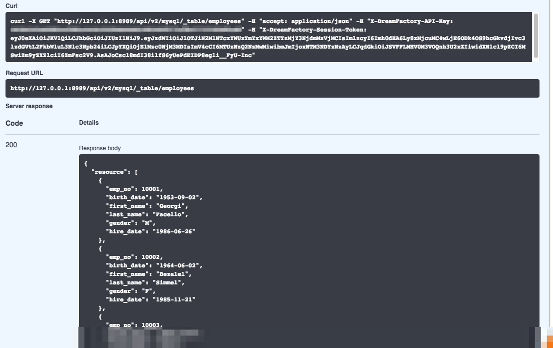 JSON response of API call to MySQL Database